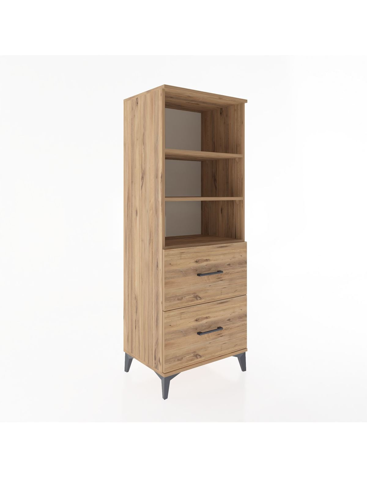 Hyperion Dolap 3 Raflı 2 Çekmeceli 60x44x163 Çam-Çam