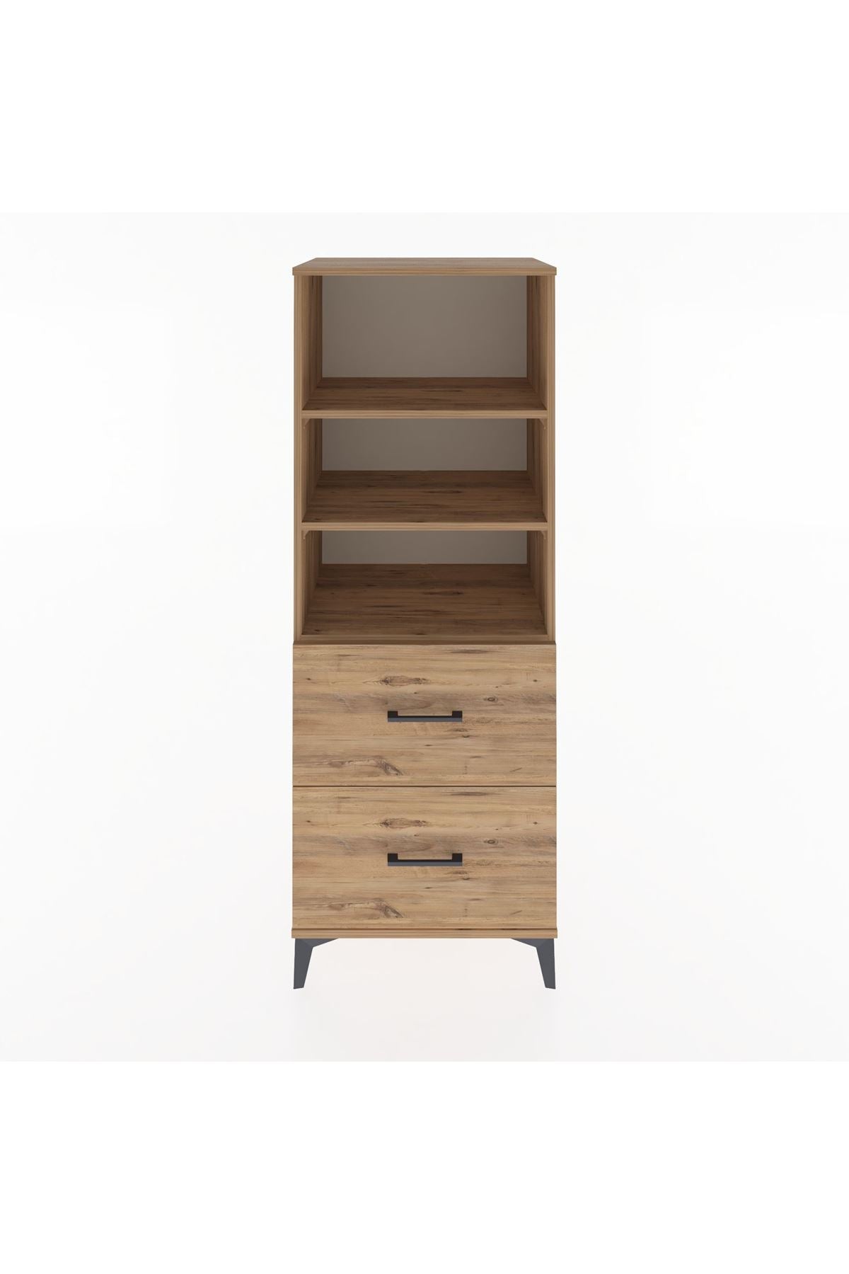 Hyperion Dolap 3 Raflı 2 Çekmeceli 60x44x163 Çam-Çam