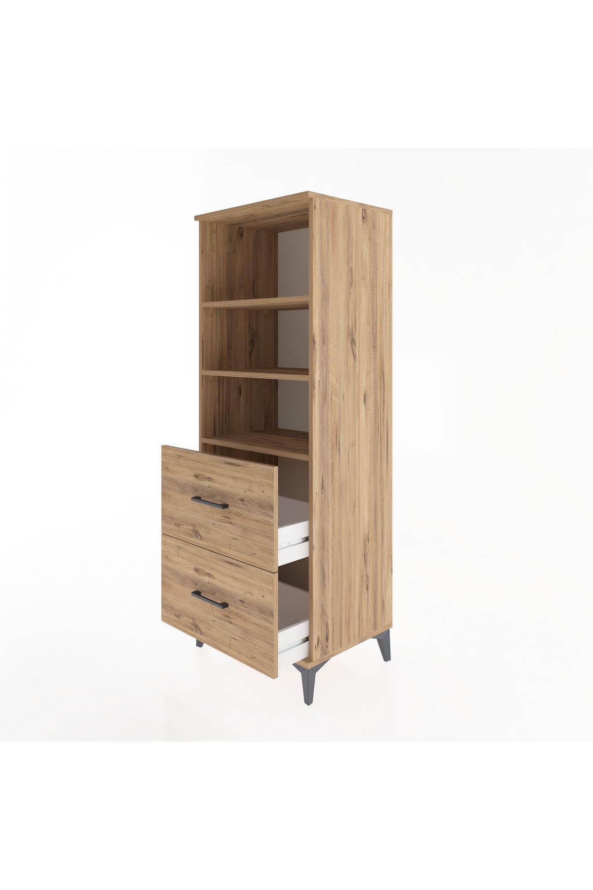 Hyperion Dolap 3 Raflı 2 Çekmeceli 60x44x163 Çam-Çam