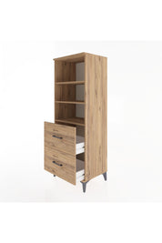 Hyperion Dolap 3 Raflı 2 Çekmeceli 60x44x163 Çam-Çam