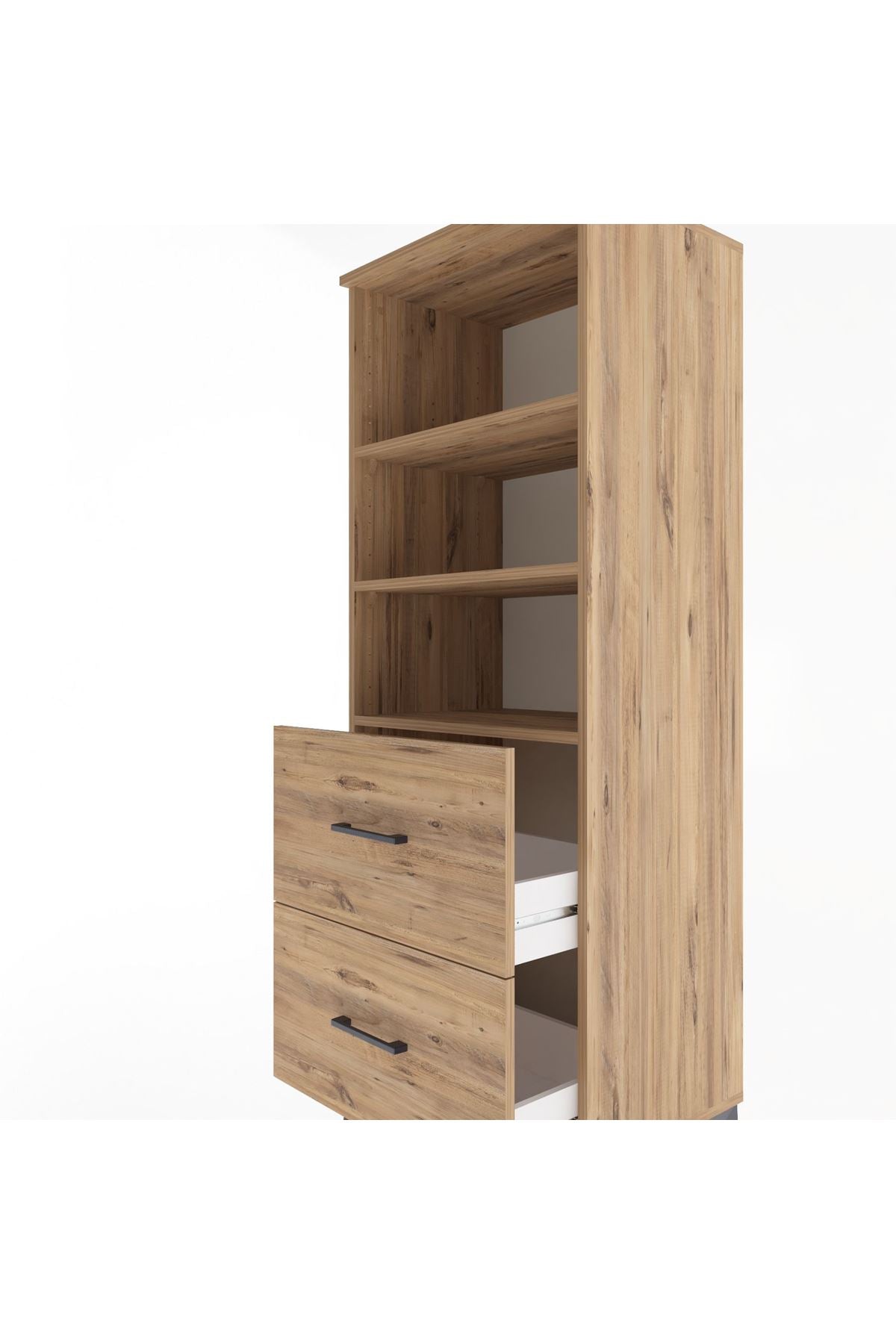 Hyperion Dolap 3 Raflı 2 Çekmeceli 60x44x163 Çam-Çam