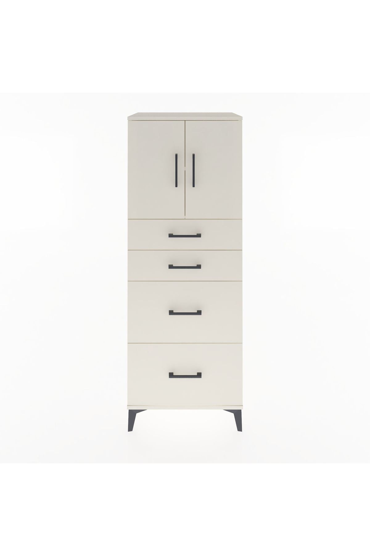 Hyperion Dolap 2 Raflı 4 Çekmeceli 2 Kapaklı 60x44x163 Aytaşı-Aytaşı