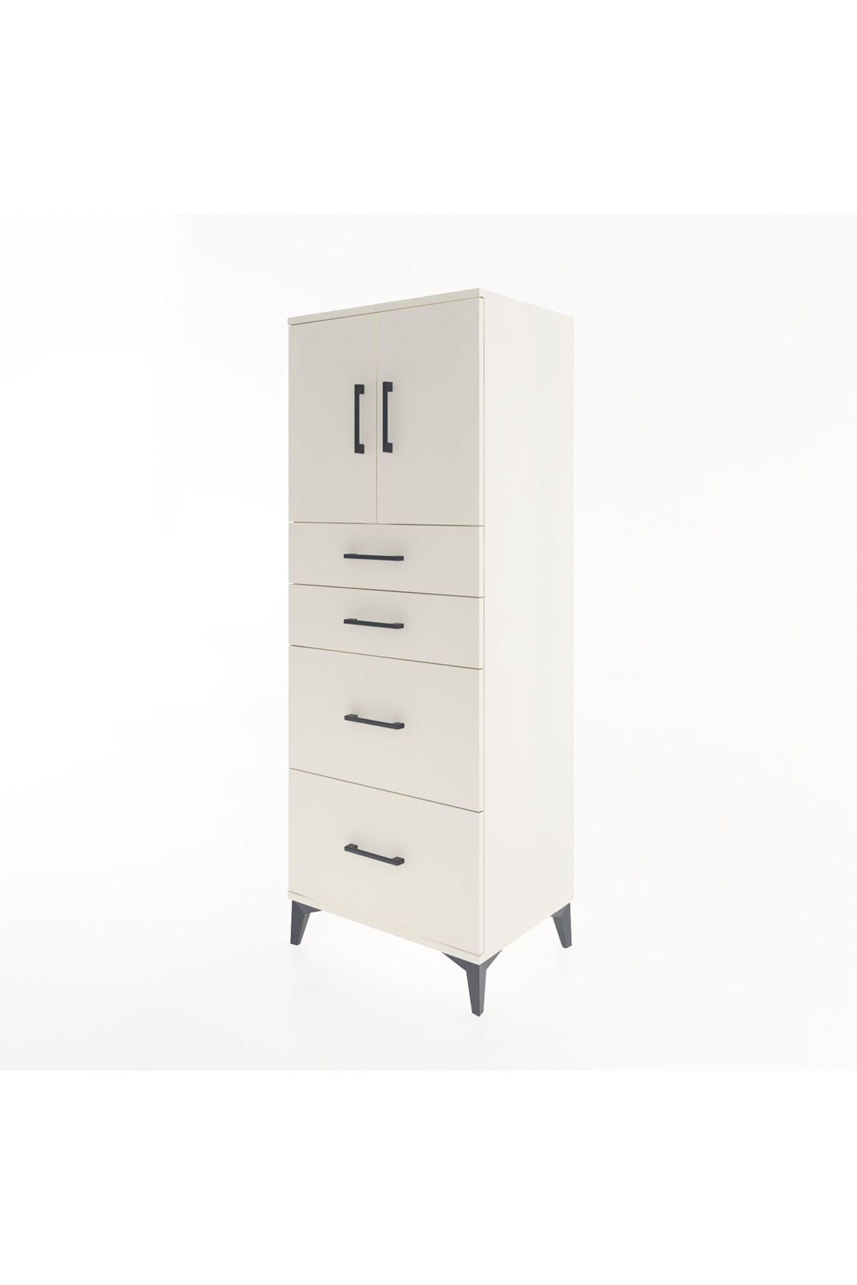 Hyperion Dolap 2 Raflı 4 Çekmeceli 2 Kapaklı 60x44x163 Aytaşı-Aytaşı