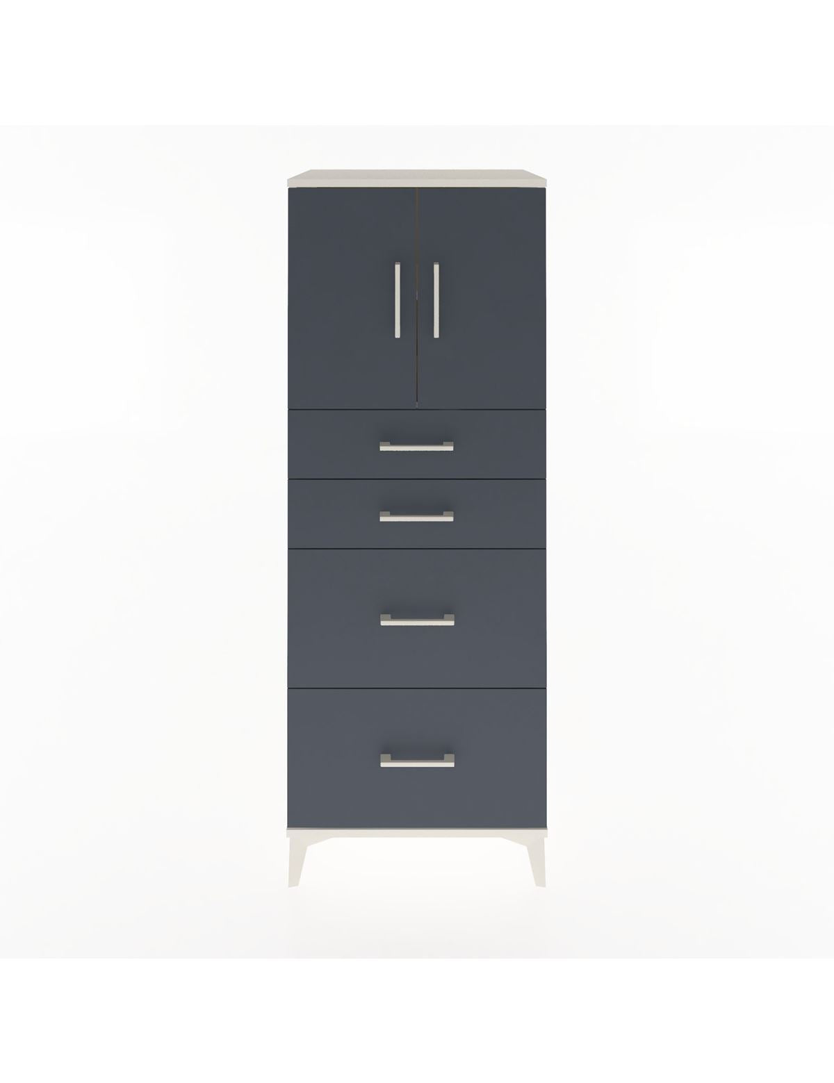 Hyperion Dolap 2 Raflı 4 Çekmeceli 2 Kapaklı 60x44x163 Aytaşı-Antrasit