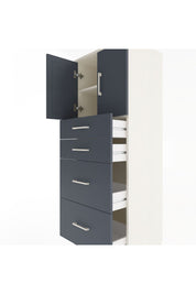 Hyperion Dolap 2 Raflı 4 Çekmeceli 2 Kapaklı 60x44x163 Aytaşı-Antrasit