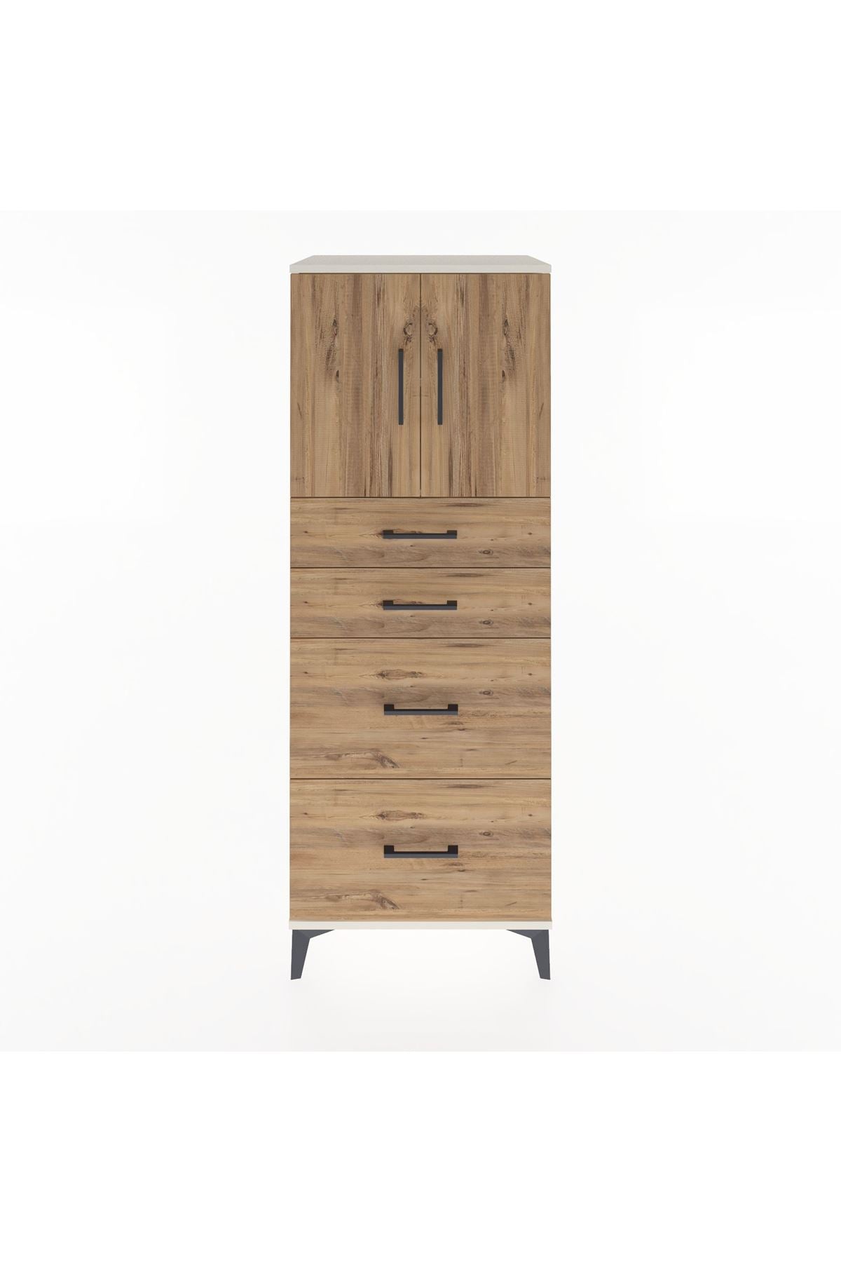 Hyperion Dolap 2 Raflı 4 Çekmeceli 2 Kapaklı 60x44x163 Aytaşı-Çam