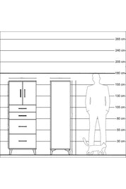 Hyperion Dolap 2 Raflı 4 Çekmeceli 2 Kapaklı 60x44x163 Aytaşı-Çam