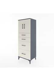 Hyperion Dolap 2 Raflı 4 Çekmeceli 2 Kapaklı 60x44x163 Antrasit-Aytaşı