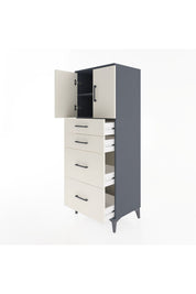 Hyperion Dolap 2 Raflı 4 Çekmeceli 2 Kapaklı 60x44x163 Antrasit-Aytaşı
