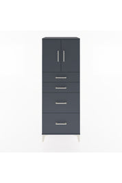 Hyperion Dolap 2 Raflı 4 Çekmeceli 2 Kapaklı 60x44x163 Antrasit-Antrasit