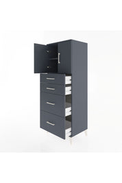 Hyperion Dolap 2 Raflı 4 Çekmeceli 2 Kapaklı 60x44x163 Antrasit-Antrasit