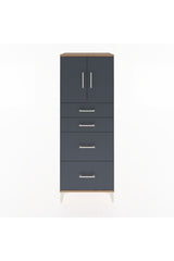 Hyperion Dolap 2 Raflı 4 Çekmeceli 2 Kapaklı 60x44x163