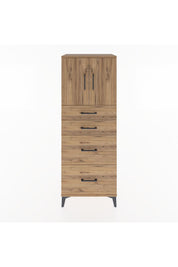 Hyperion Dolap 2 Raflı 4 Çekmeceli 2 Kapaklı 60x44x163 Çam-Çam