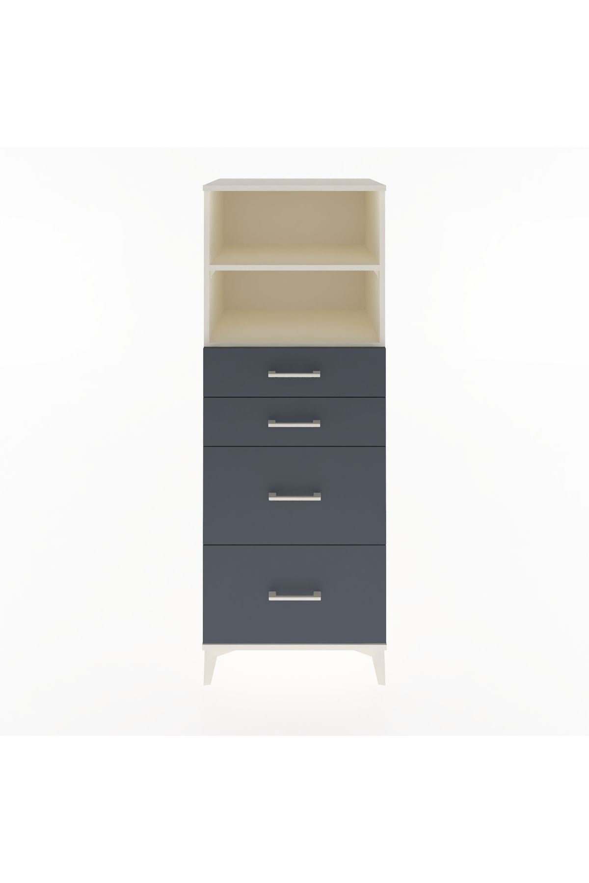 Hyperion Dolap 2 Raflı 4 Çekmeceli 60x44x163 Aytaşı-Antrasit