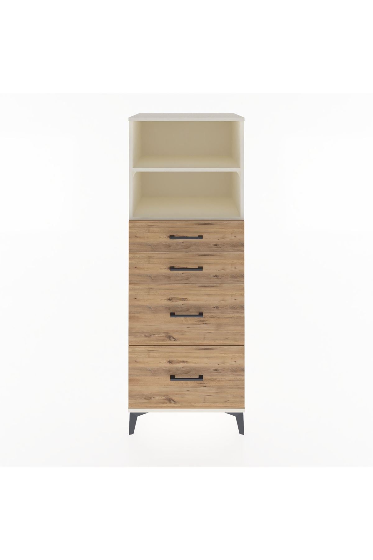 Hyperion Dolap 2 Raflı 4 Çekmeceli 60x44x163 Aytaşı-Çam