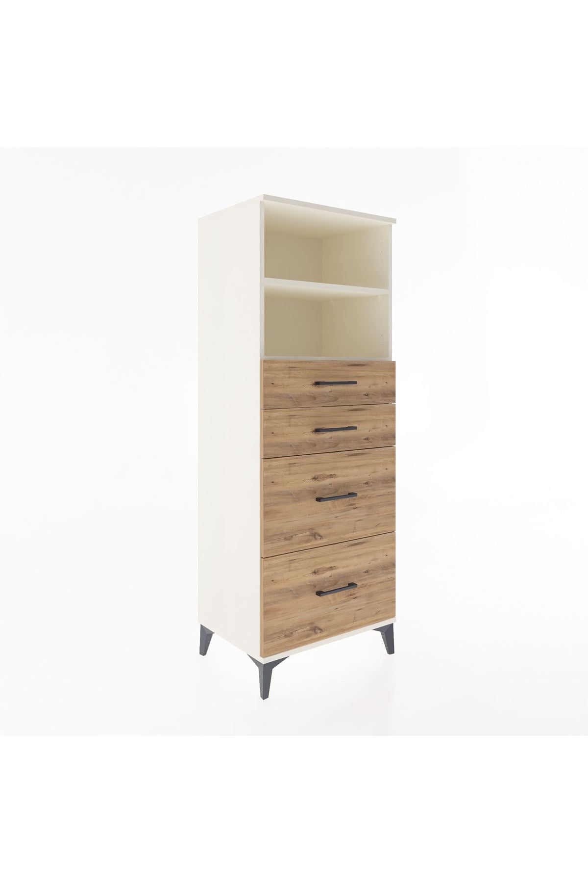 Hyperion Dolap 2 Raflı 4 Çekmeceli 60x44x163 Aytaşı-Çam