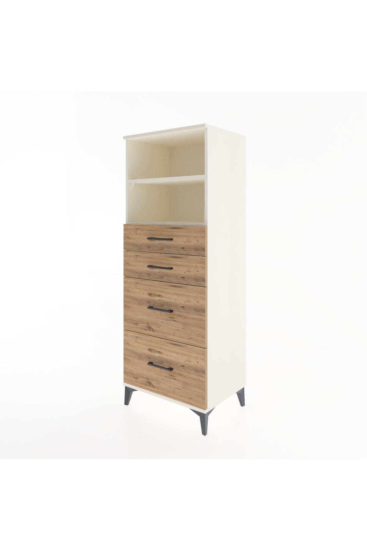 Hyperion Dolap 2 Raflı 4 Çekmeceli 60x44x163 Aytaşı-Çam