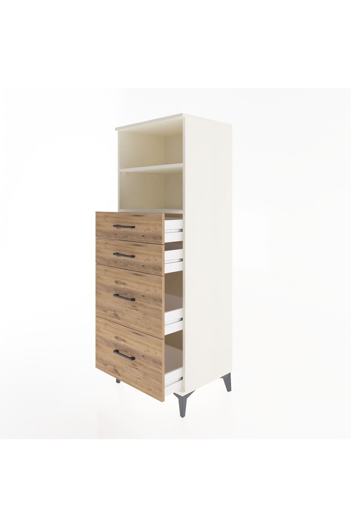 Hyperion Dolap 2 Raflı 4 Çekmeceli 60x44x163 Aytaşı-Çam