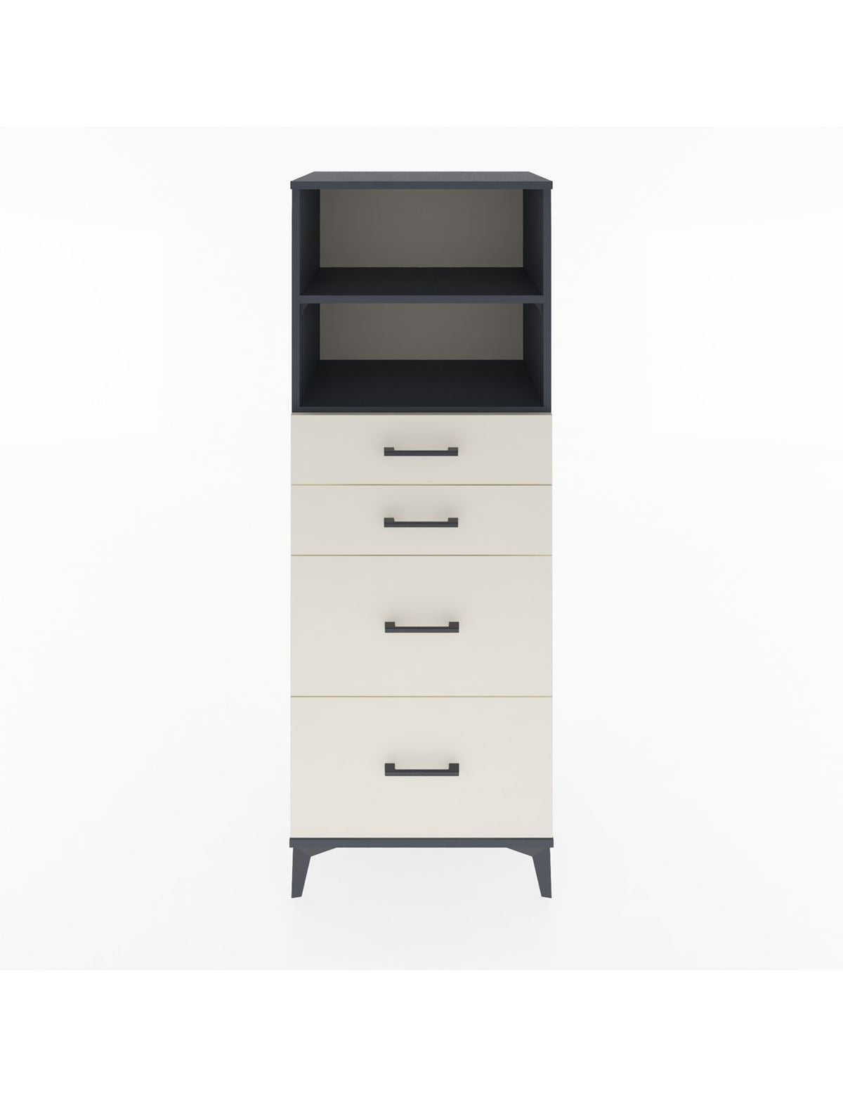 Hyperion Dolap 2 Raflı 4 Çekmeceli 60x44x163 Antrasit-Aytaşı