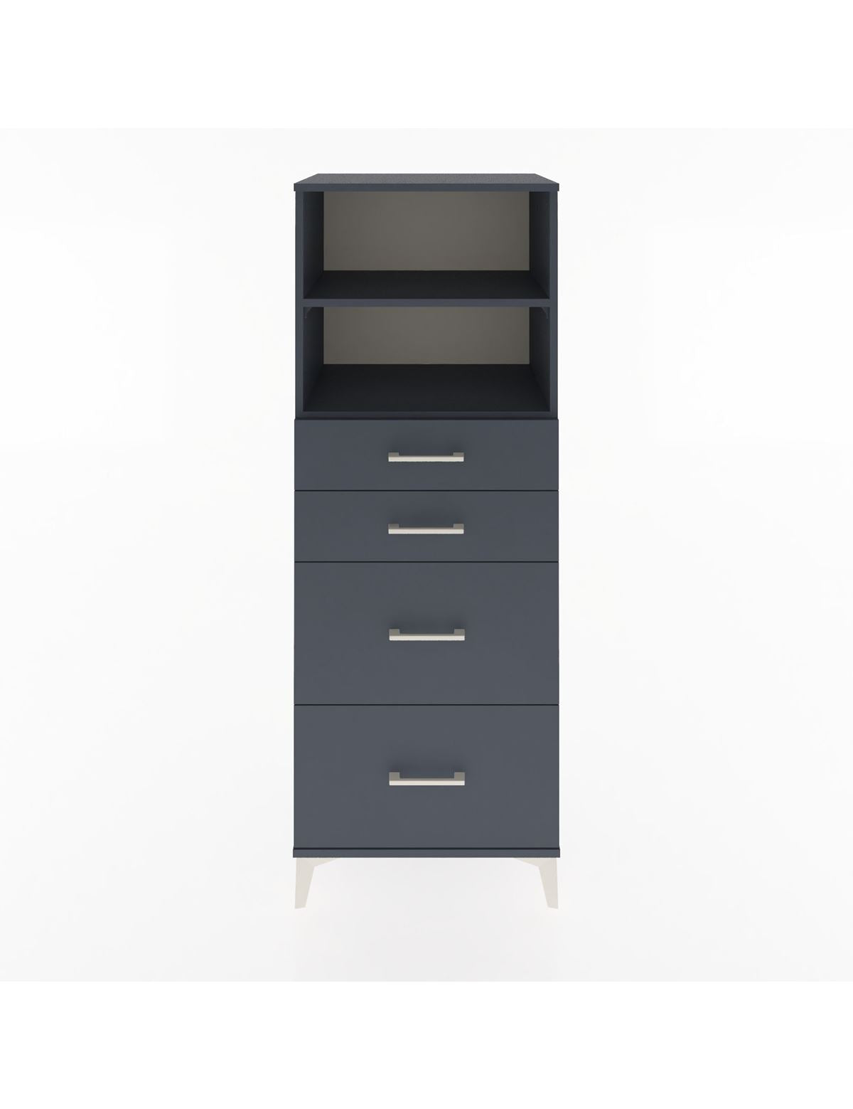 Hyperion Dolap 2 Raflı 4 Çekmeceli 60x44x163 Antrasit-Antrasit