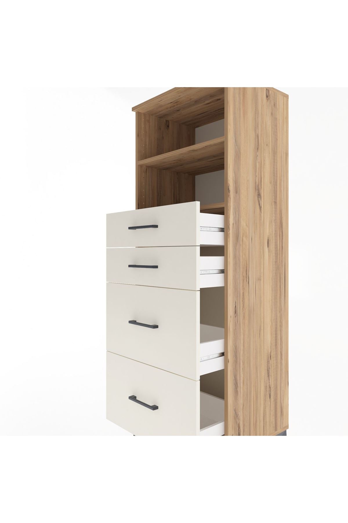 Hyperion Dolap 2 Raflı 4 Çekmeceli 60x44x163 Çam-Aytaşı