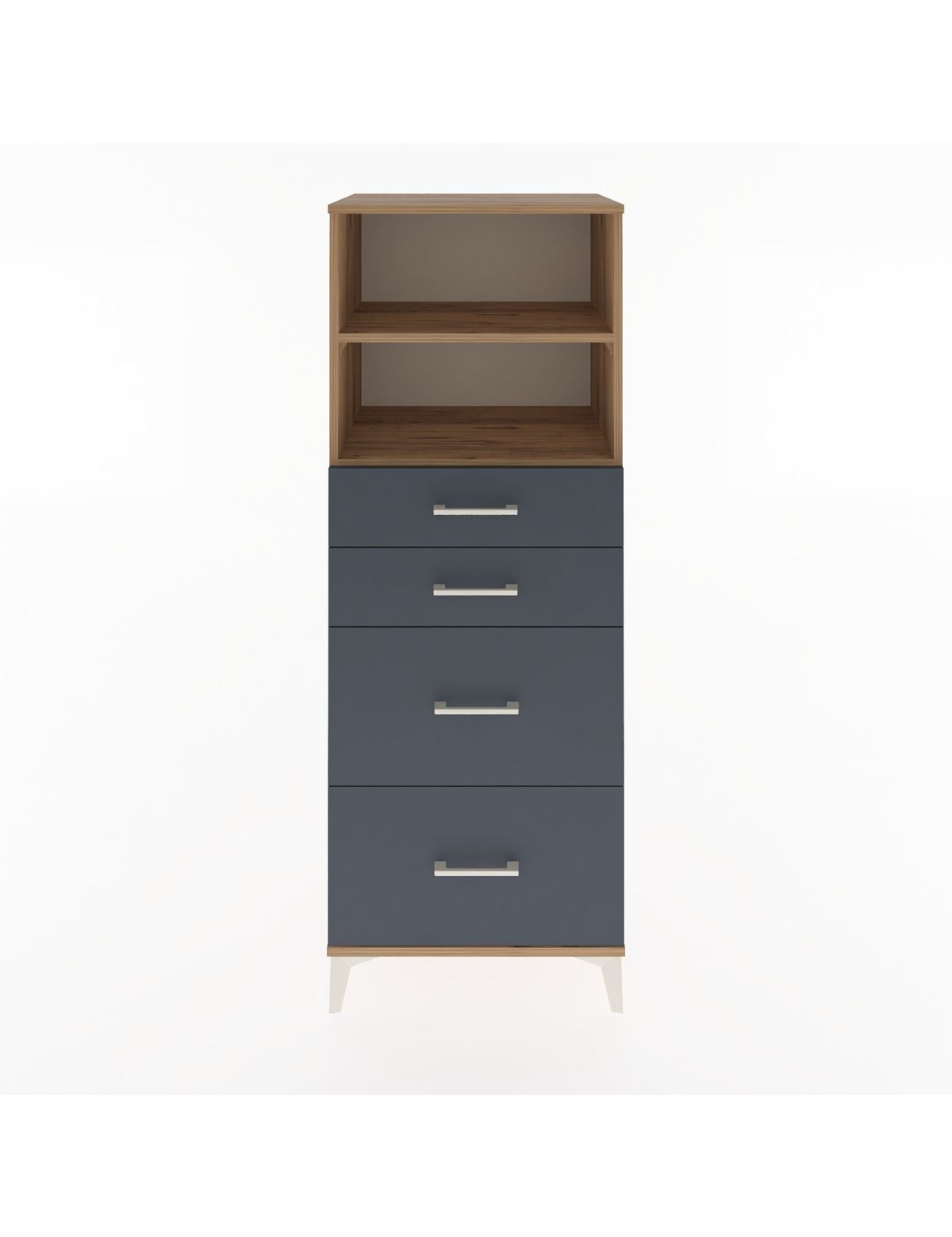 Hyperion Dolap 2 Raflı 4 Çekmeceli 60x44x163 Çam-Antrasit