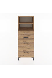 Hyperion Dolap 2 Raflı 4 Çekmeceli 60x44x163 Çam-Çam