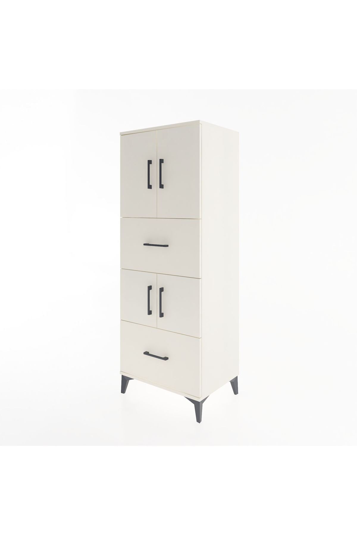 Hyperion Dolap 3 Raflı 2 Çekmeceli 4 Kapaklı 60x44x163 Aytaşı-Aytaşı