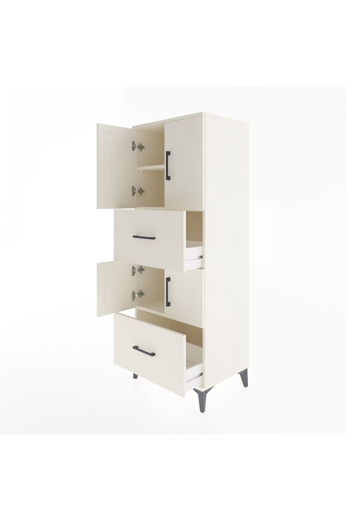 Hyperion Dolap 3 Raflı 2 Çekmeceli 4 Kapaklı 60x44x163 - S53M067V1B