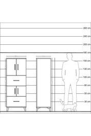 Hyperion Dolap 3 Raflı 2 Çekmeceli 4 Kapaklı 60x44x163 Aytaşı-Aytaşı