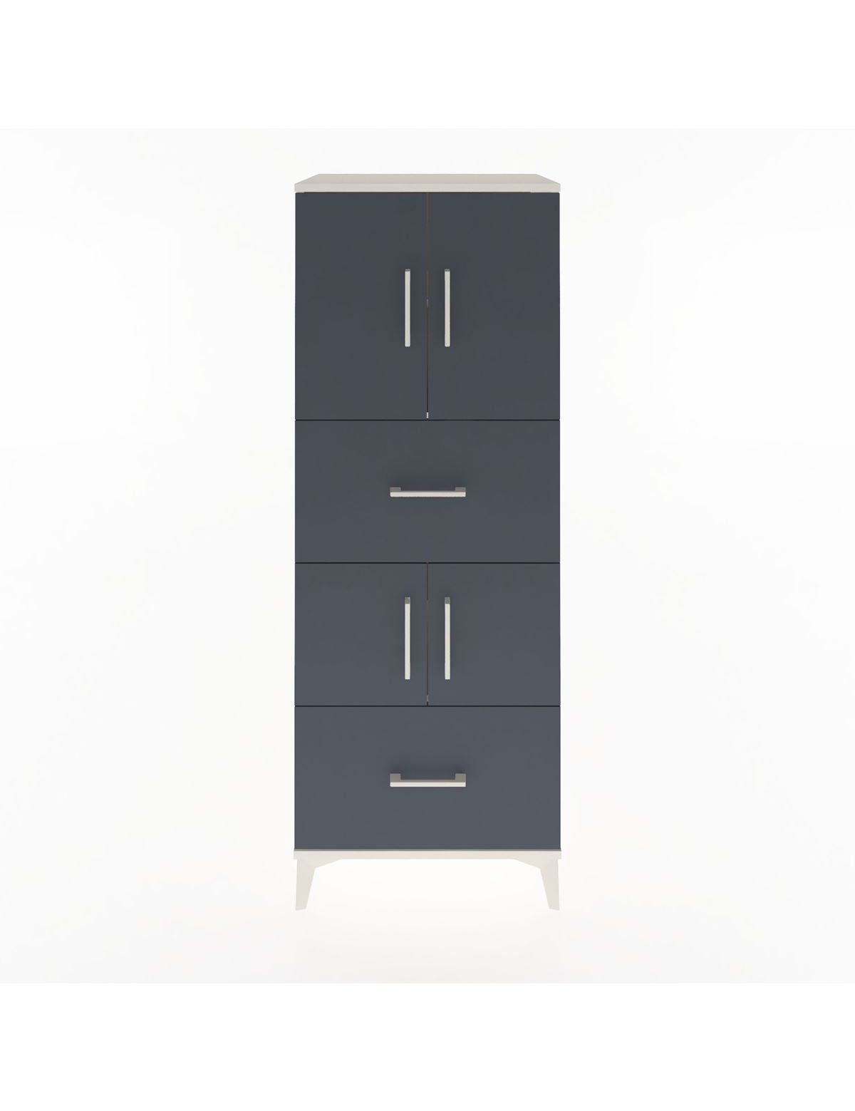 Hyperion Dolap 3 Raflı 2 Çekmeceli 4 Kapaklı 60x44x163 Aytaşı-Antrasit