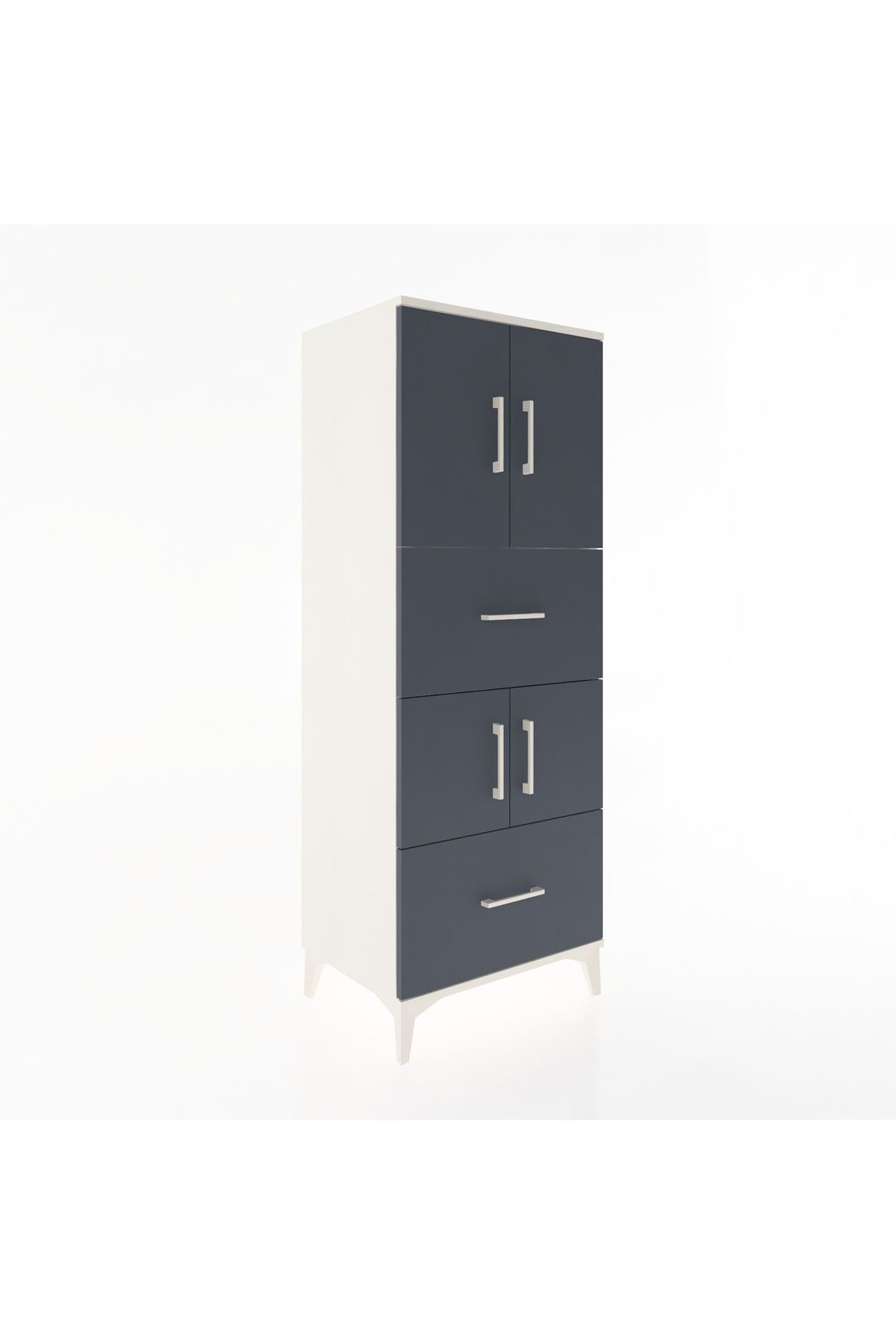 Hyperion Dolap 3 Raflı 2 Çekmeceli 4 Kapaklı 60x44x163 - S53M067V2B