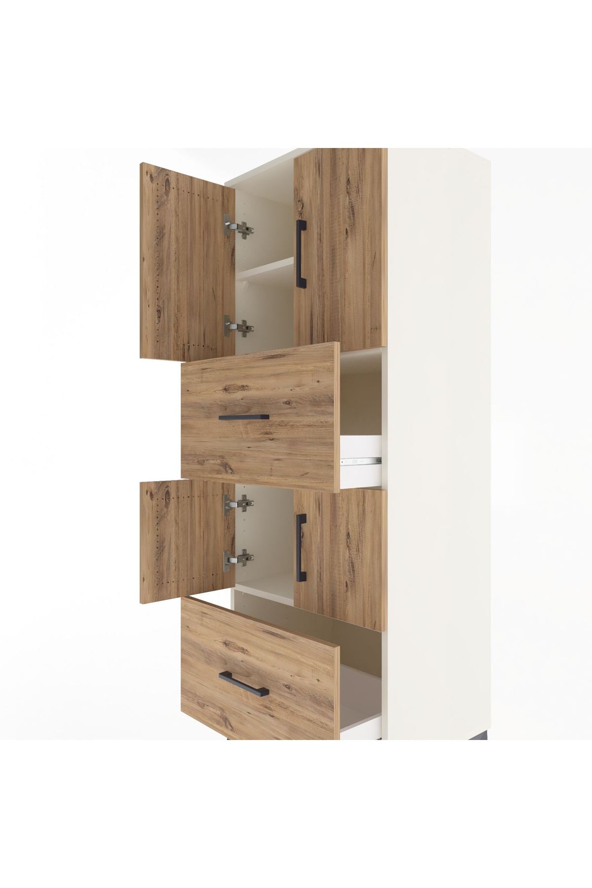 Hyperion Dolap 3 Raflı 2 Çekmeceli 4 Kapaklı 60x44x163 Aytaşı-Çam