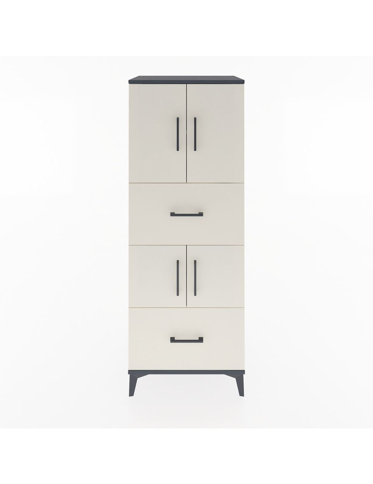 Hyperion Dolap 3 Raflı 2 Çekmeceli 4 Kapaklı 60x44x163 Antrasit-Aytaşı