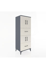 Hyperion Dolap 3 Raflı 2 Çekmeceli 4 Kapaklı 60x44x163 Antrasit-Aytaşı