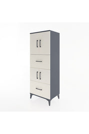 Hyperion Dolap 3 Raflı 2 Çekmeceli 4 Kapaklı 60x44x163 Antrasit-Aytaşı