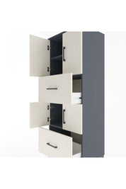 Hyperion Dolap 3 Raflı 2 Çekmeceli 4 Kapaklı 60x44x163 Antrasit-Aytaşı