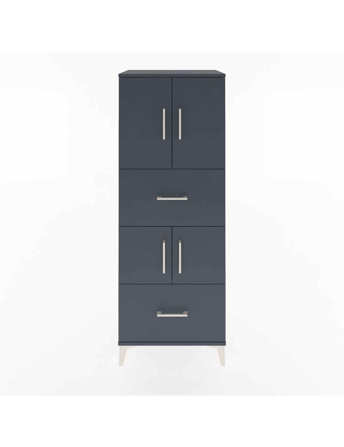 Hyperion Dolap 3 Raflı 2 Çekmeceli 4 Kapaklı 60x44x163 Antrasit-Antrasit