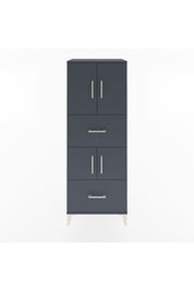 Hyperion Dolap 3 Raflı 2 Çekmeceli 4 Kapaklı 60x44x163 Antrasit-Antrasit