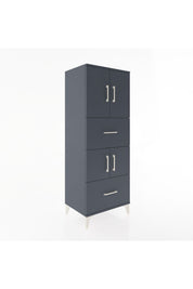 Hyperion Dolap 3 Raflı 2 Çekmeceli 4 Kapaklı 60x44x163 Antrasit-Antrasit