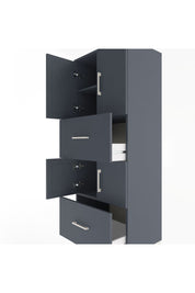 Hyperion Dolap 3 Raflı 2 Çekmeceli 4 Kapaklı 60x44x163 Antrasit-Antrasit