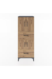 Hyperion Dolap 3 Raflı 2 Çekmeceli 4 Kapaklı 60x44x163 Antrasit-Çam