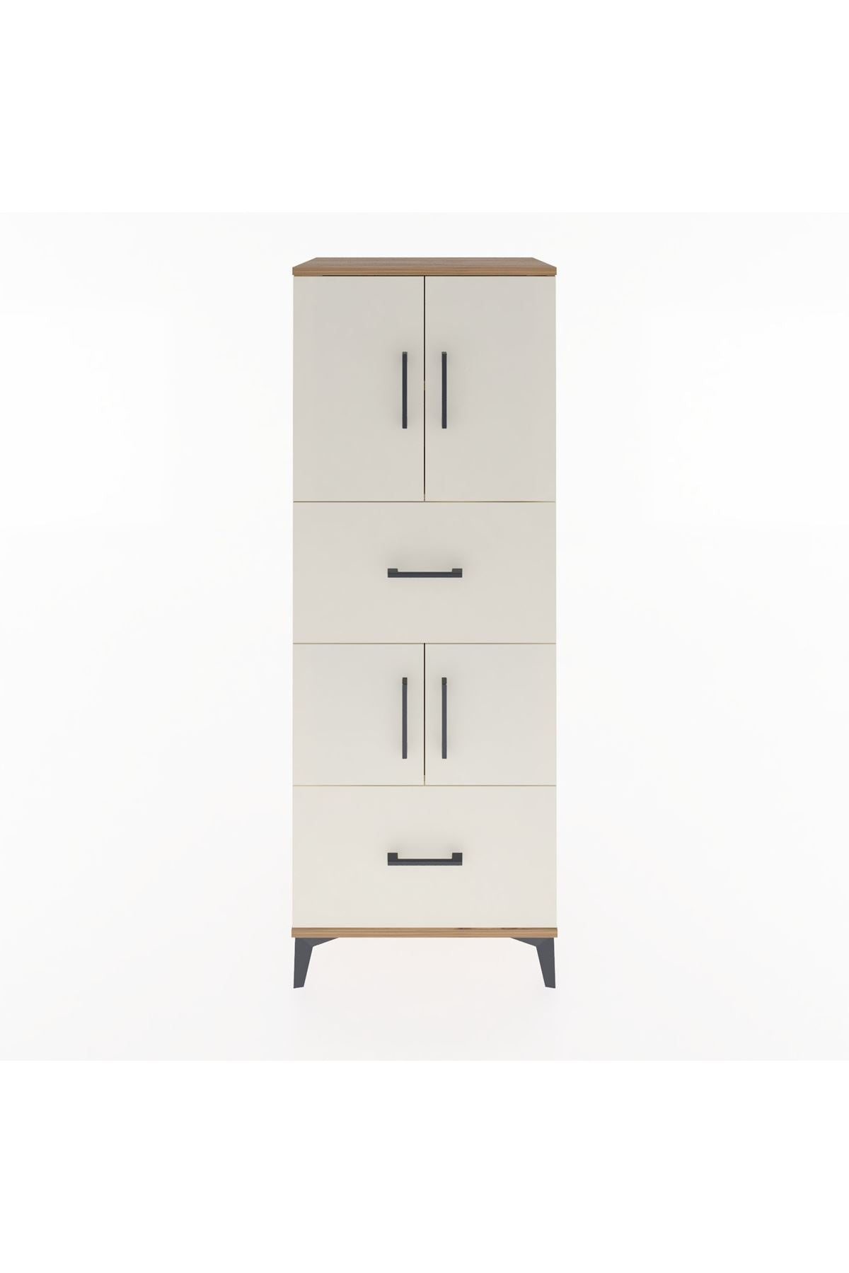 Hyperion Dolap 3 Raflı 2 Çekmeceli 4 Kapaklı 60x44x163 Çam-Aytaşı