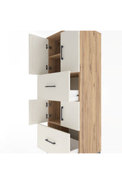 Hyperion Dolap 3 Raflı 2 Çekmeceli 4 Kapaklı 60x44x163 Çam-Aytaşı