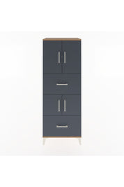 Hyperion Dolap 3 Raflı 2 Çekmeceli 4 Kapaklı 60x44x163 Çam-Antrasit