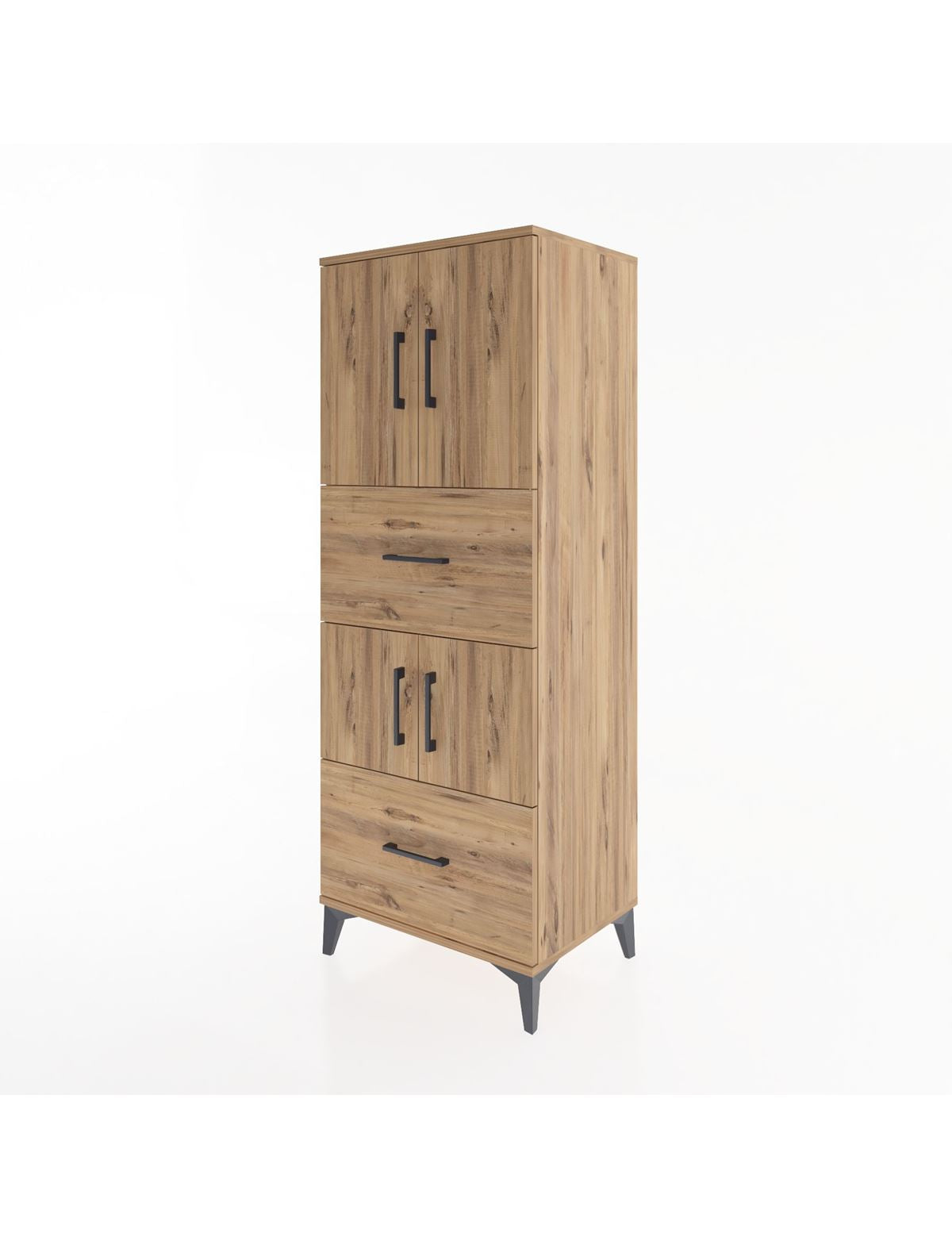 Hyperion Dolap 3 Raflı 2 Çekmeceli 4 Kapaklı 60x44x163 - S53M067V9B