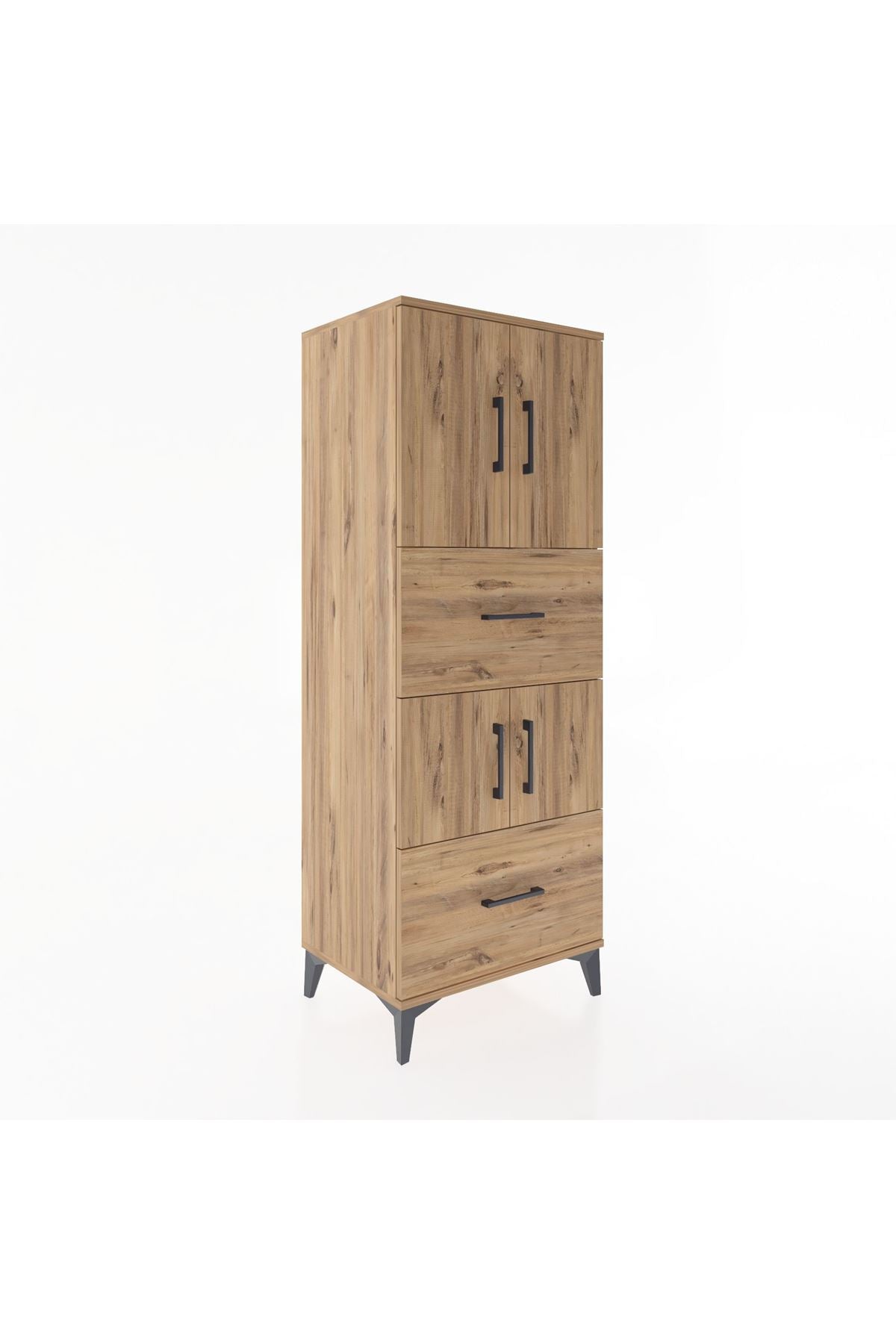 Hyperion Dolap 3 Raflı 2 Çekmeceli 4 Kapaklı 60x44x163 - S53M067V9B