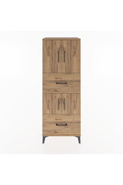 Hyperion Dolap 3 Raflı 2 Çekmeceli 4 Kapaklı 60x44x163 Çam-Çam