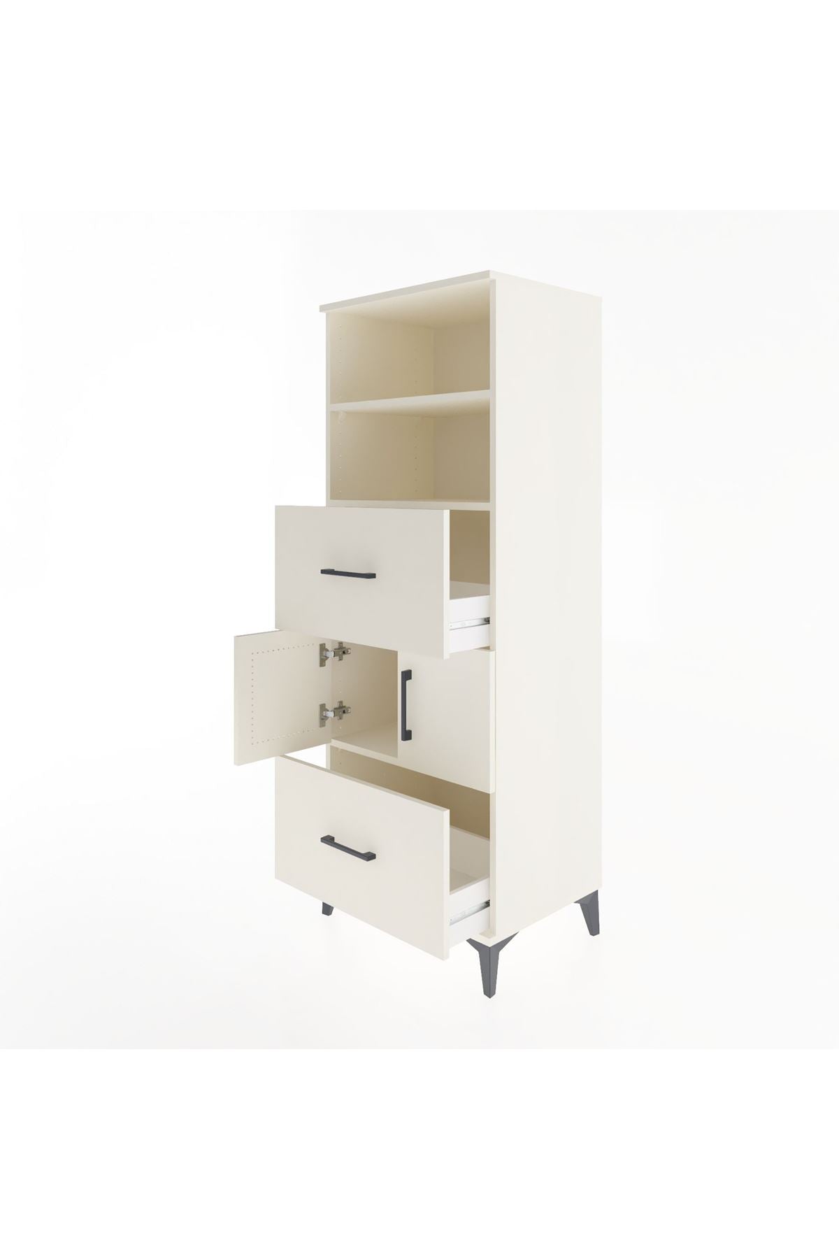 Hyperion Dolap 3 Raflı 2 Çekmeceli 2 Kapaklı 60x44x163 Aytaşı-Aytaşı