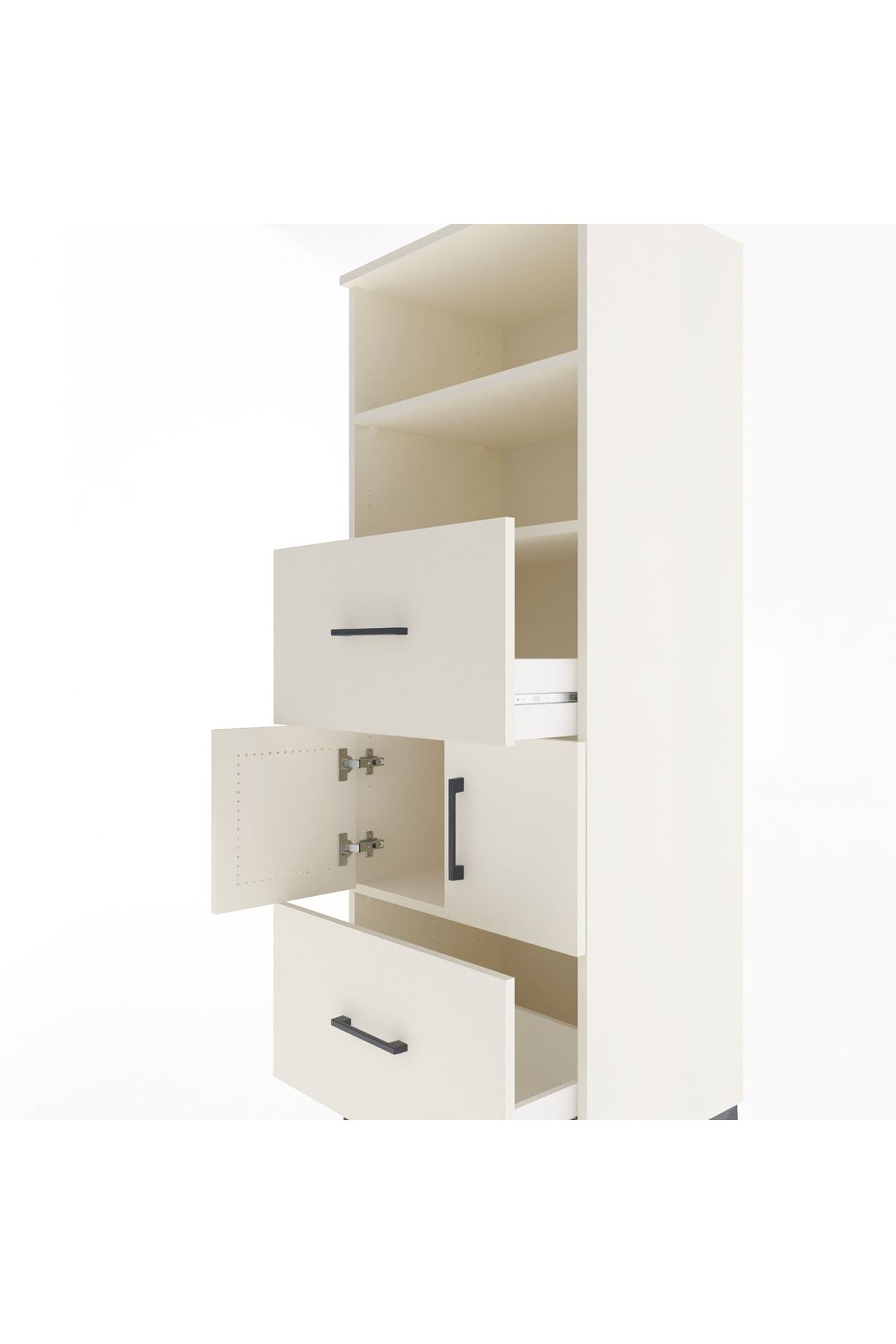 Hyperion Dolap 3 Raflı 2 Çekmeceli 2 Kapaklı 60x44x163 Aytaşı-Aytaşı